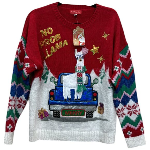 blizzard bay Sweaters - 778. XL - Llama Christmas Cardigan - BLIZZARD BAY - NEW